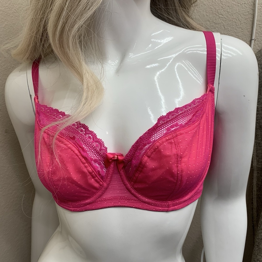 Panache Cleo Hettie Balconette Bra Underwired Non Padded 28FF Lace Blue Pink - Picture 2 of 6
